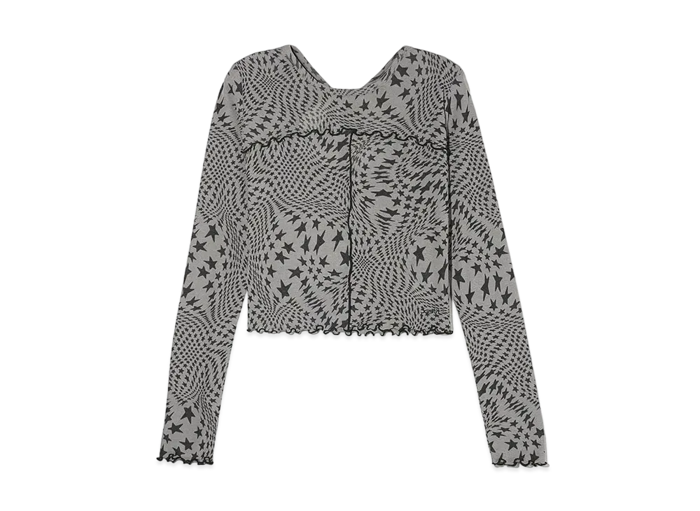 X-Girl Distorted Stars Comapct Top "Charcoal"