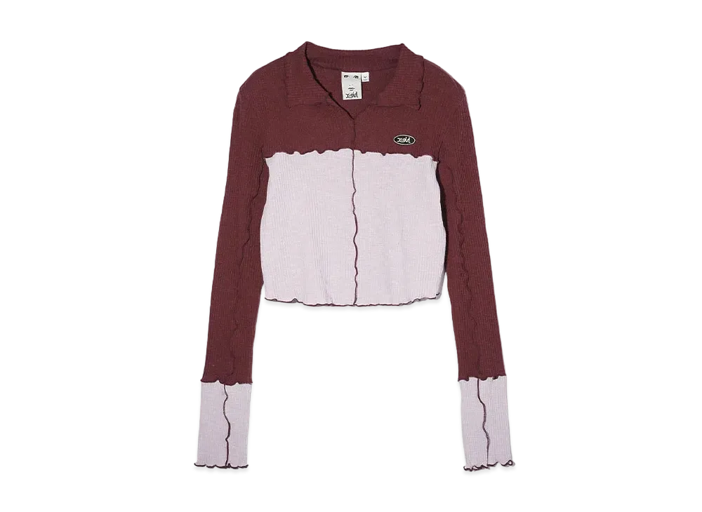X-Girl Bicolor Compact Pullover Shirt "Burgundy"