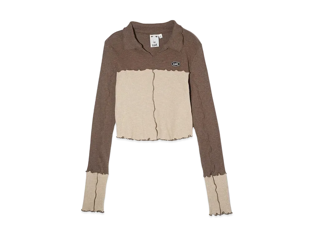 X-Girl Bicolor Compact Pullover Shirt "Brown"
