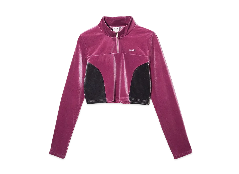 X-Girl Velour Half Zip Top "Pink"