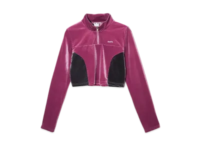 X-Girl Velour Half Zip Top "Pink"