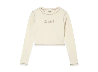 X-Girl Old English L/S Baby Tee "Off White"