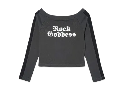 X-Girl Off The Shoulder L/S Top "Charcoal"
