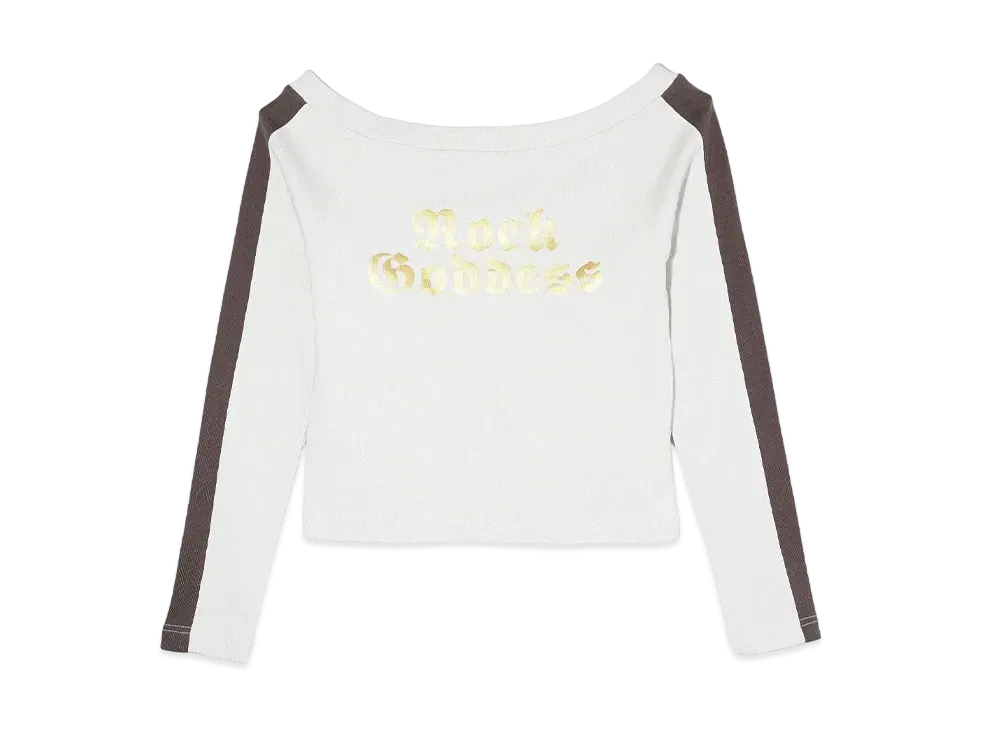 X-Girl Off The Shoulder L/S Top "Off White"