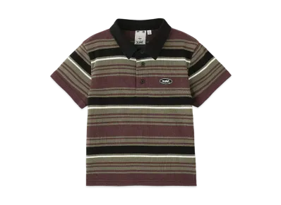 X-Girl Striped Baby Polo Top "Burgundy"