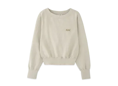 X-Girl Wide Neck X-Girl Sweat Top "Off White"
