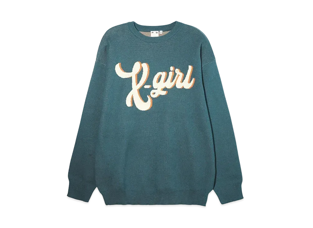 X-Girl Logo Jacquard Knit Top "Blue"
