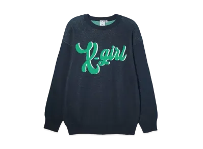 X-Girl Logo Jacquard Knit Top "Navy"