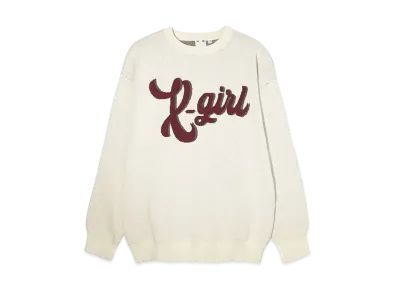 X-Girl Logo Jacquard Knit Top "White"