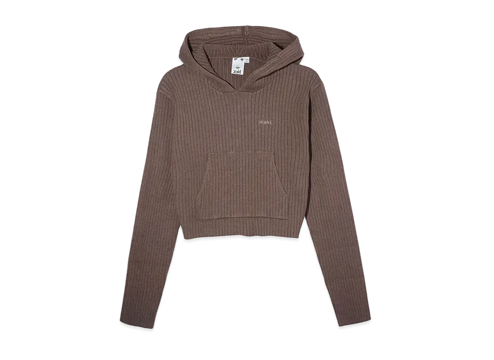 X-Girl Rib Knit Hoodie "Brown"