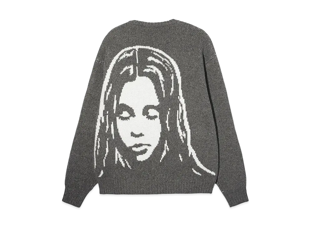 X-Girl Face Knit Cardigan "Grey"