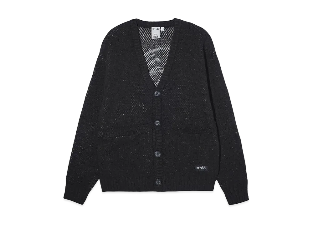 X-Girl Face Knit Cardigan "Black"