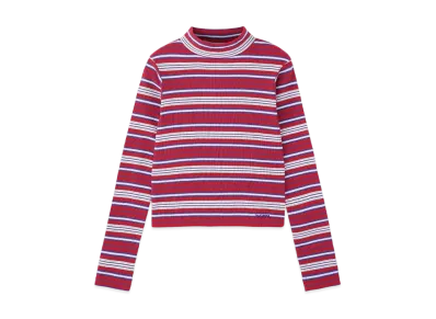 X-Girl Striped High Neck Top "Red"