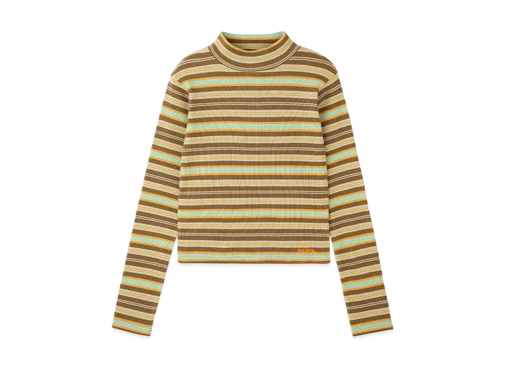 X-Girl Striped High Neck Top "Brown"