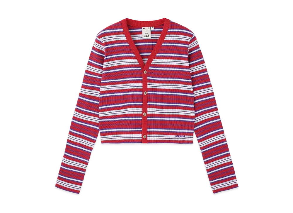X-Girl Striped Cardigan "Red"