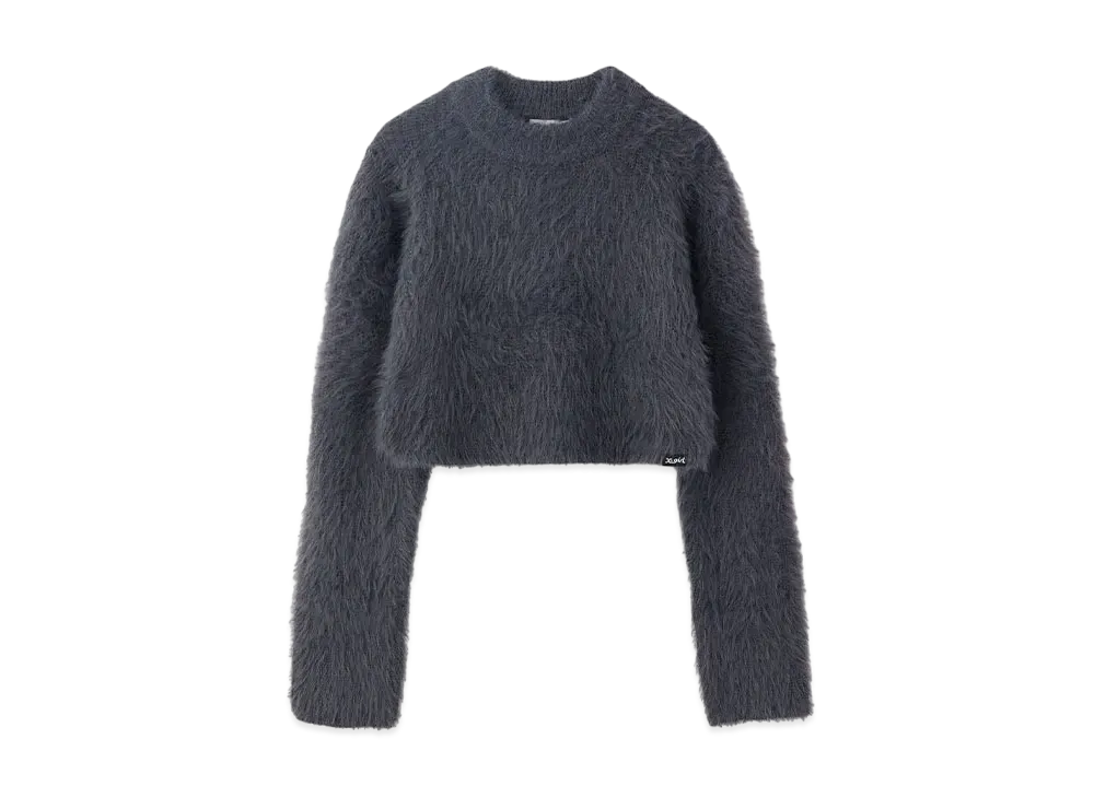 X-Girl High Neck Compact Knit Top "Charcoal"