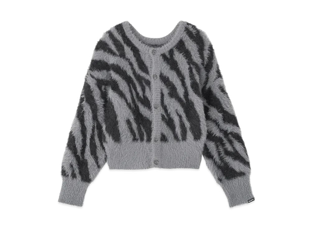 X-Girl Zebra 2Way Knit Cardigan "Charcoal"