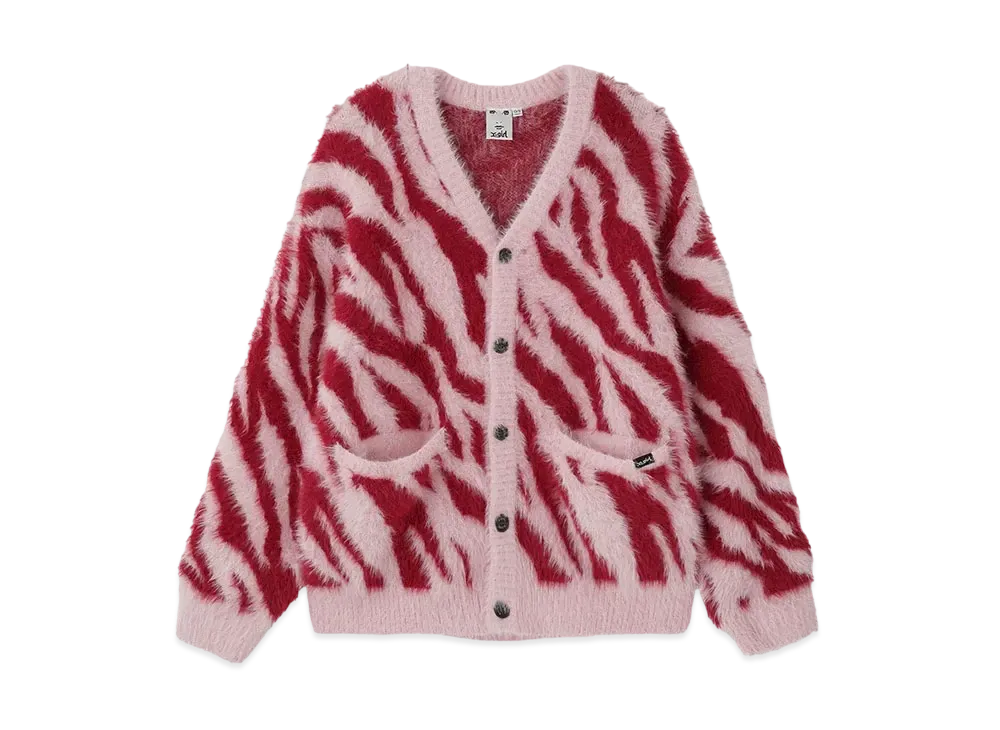 X-Girl Zebra Knit Cardigan "Pink"