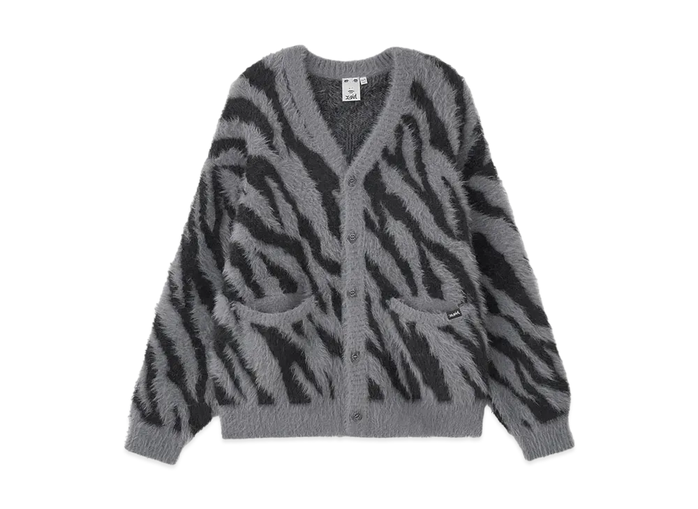 X-Girl Zebra Knit Cardigan "Charcoal"