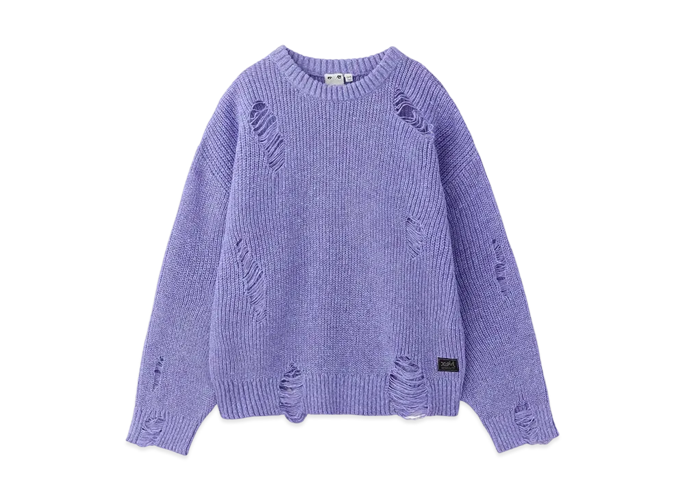 X-Girl Distressed Knit Top "Purple"