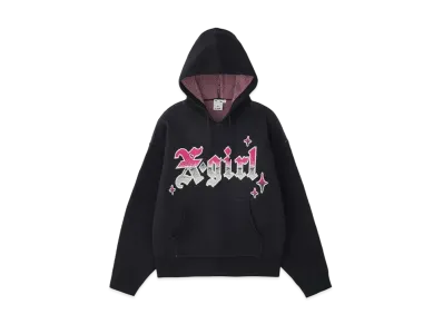 X-Girl Gradient Logo Jacquard Knit Hoodie "Black"