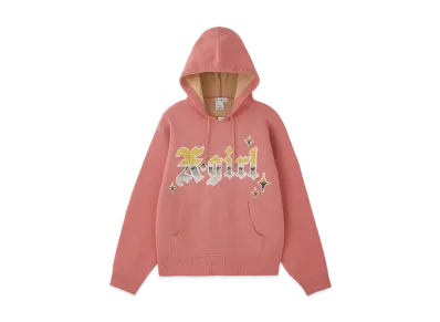 X-Girl Gradient Logo Jacquard Knit Hoodie "Pink"