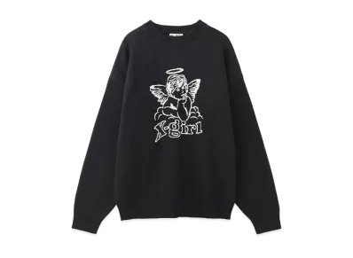 X-Girl Angel Jacquard Knit Top "Black"