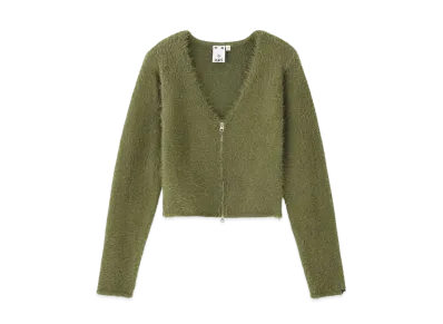 X-Girl Shaggy Knit Cardigan "Olive"