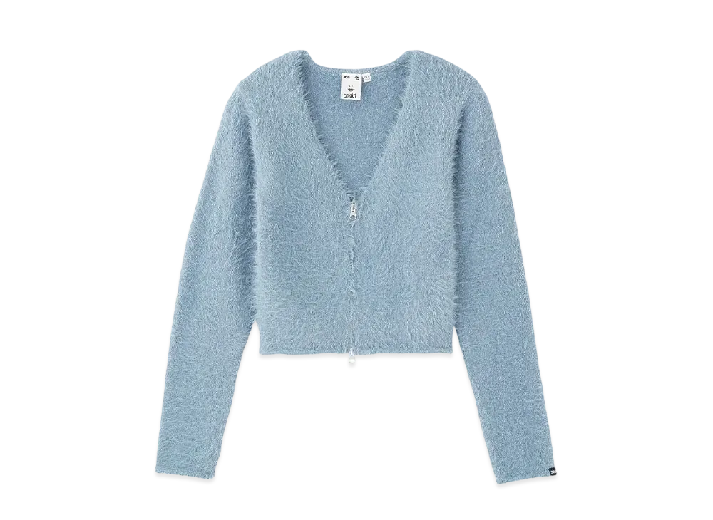 X-Girl Shaggy Knit Cardigan "Ltblue"