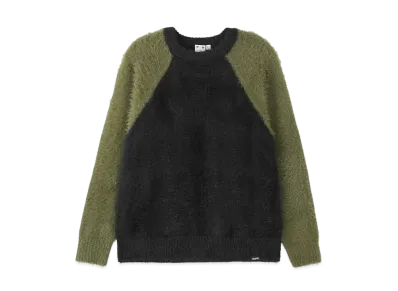 X-Girl Shaggy Knit Raglan Sleeve Top "Olive"
