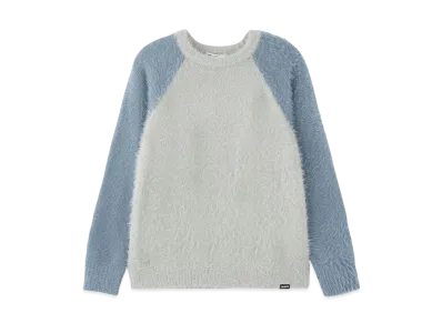 X-Girl Shaggy Knit Raglan Sleeve Top "Ltblue"