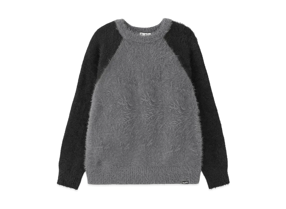 X-Girl Shaggy Knit Raglan Sleeve Top "Black"