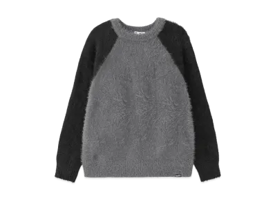 X-Girl Shaggy Knit Raglan Sleeve Top "Black"