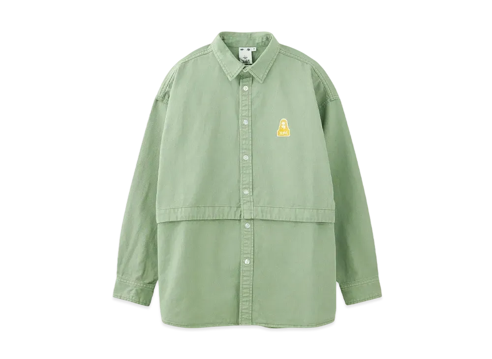 X-Girl Face L/S 2Way Shirt "Olive"