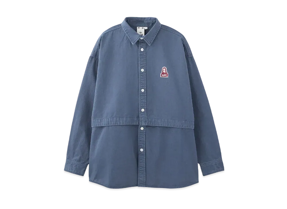 X-Girl Face L/S 2Way Shirt "Navy"