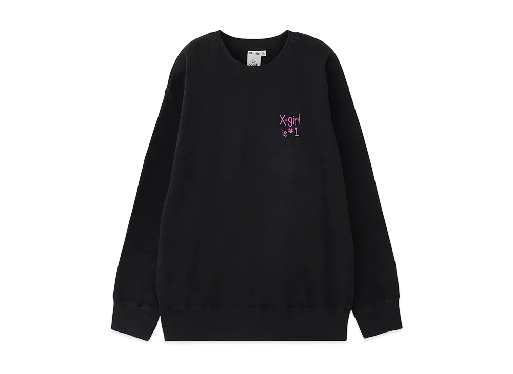 X-Girl Flag Big Sweat Top "Black"