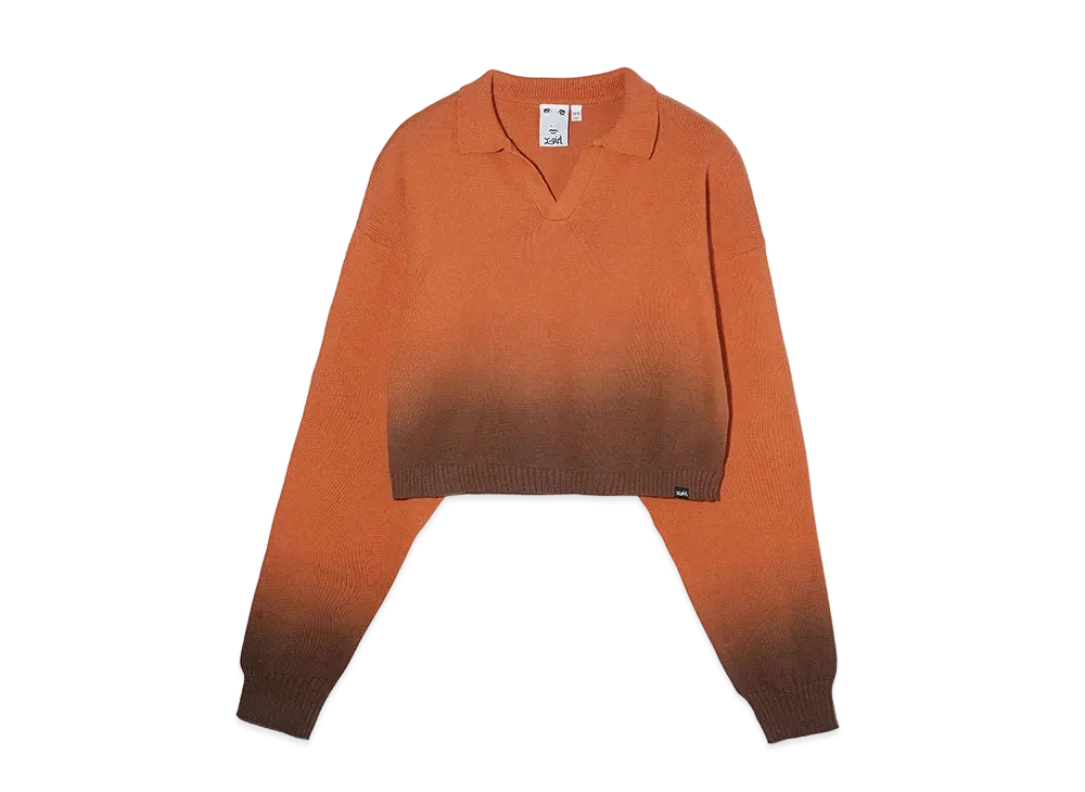 X-Girl Dip Dye Croped Knit Top "Orange"