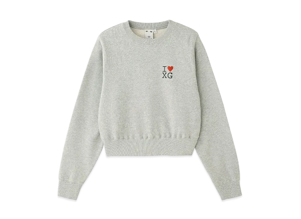 X-Girl I Love Xg Logo Compact Sweat Top "Ash"