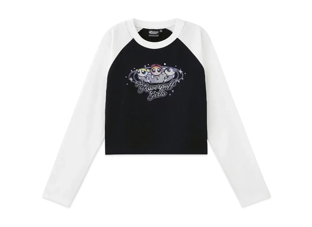 X-Girl x The Powerpuff Girls Raglan L/S Baby Tee "Black"