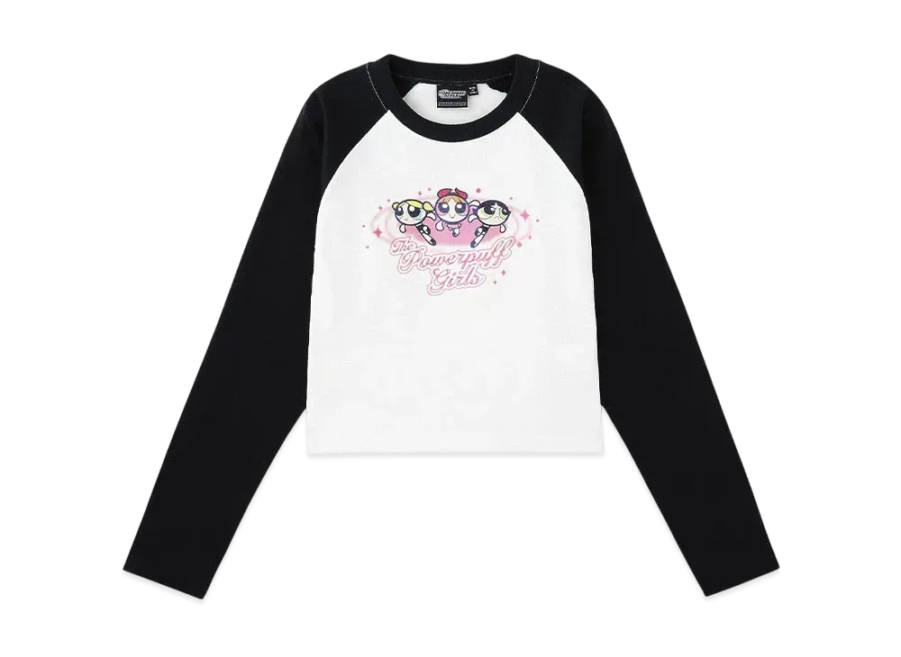 X-Girl x The Powerpuff Girls Raglan L/S Baby Tee "White"