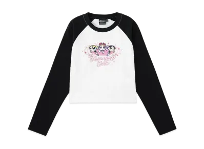 X-Girl x The Powerpuff Girls Raglan L/S Baby Tee "White"