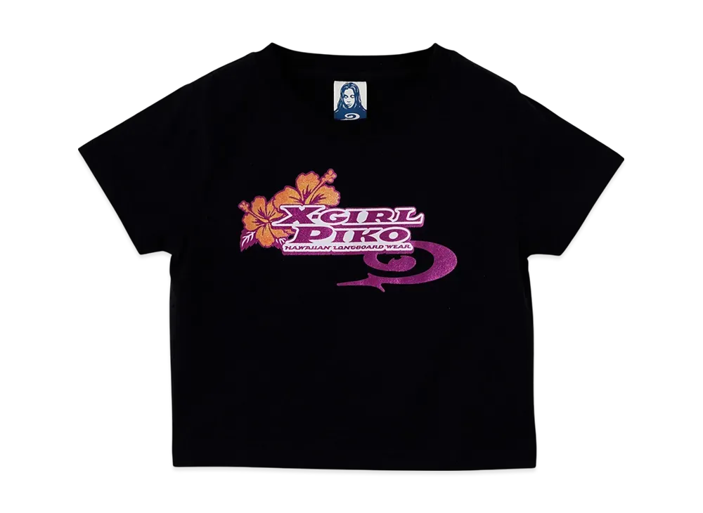 X-Girl x PIKO S/S Baby Tee "Black"
