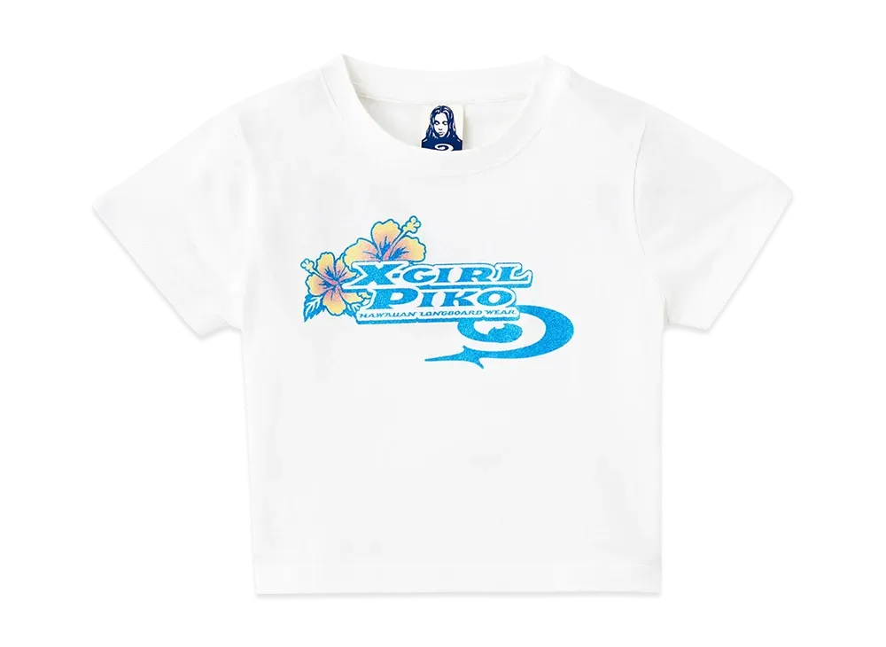 X-Girl x PIKO S/S Baby Tee "White"