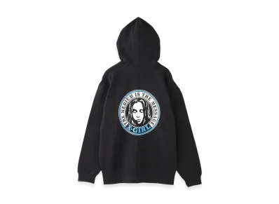 X-Girl Circle Logo And Face Zip Up Sweat Hoodie "Black"