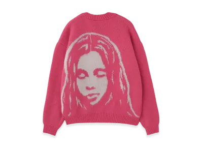 X-Girl Face Jacquard Knit Cardigan "Pink"