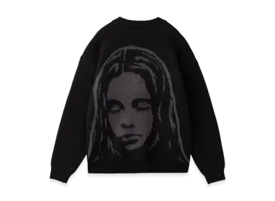 X-Girl Face Jacquard Knit Cardigan "Black"