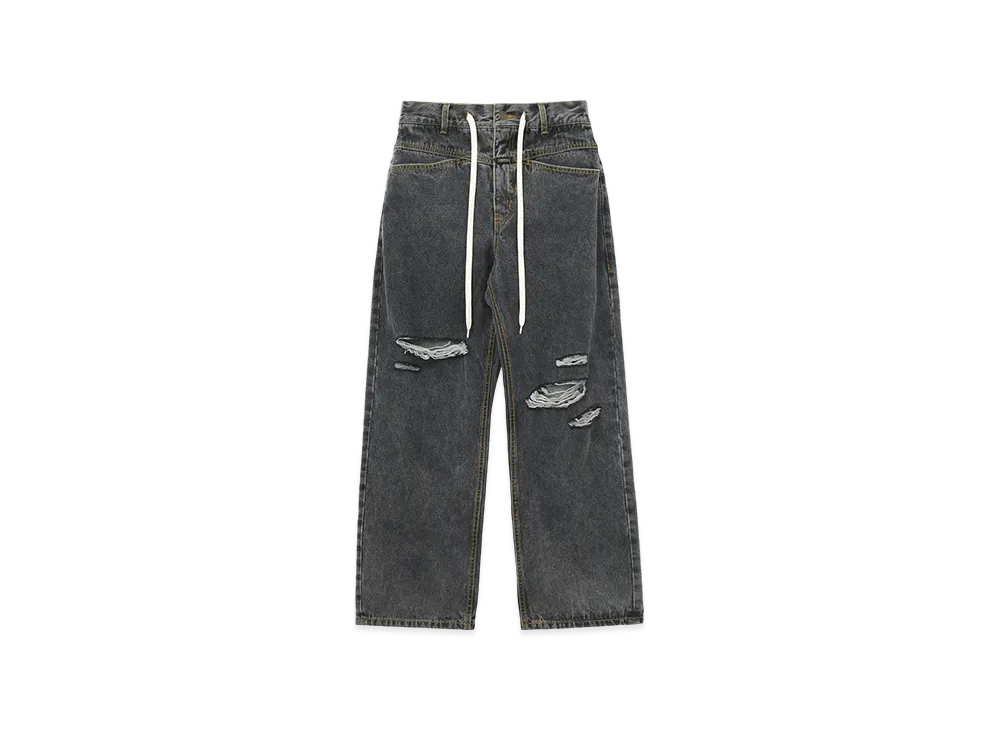 X-Girl Drawstring Denim Pants "Black"