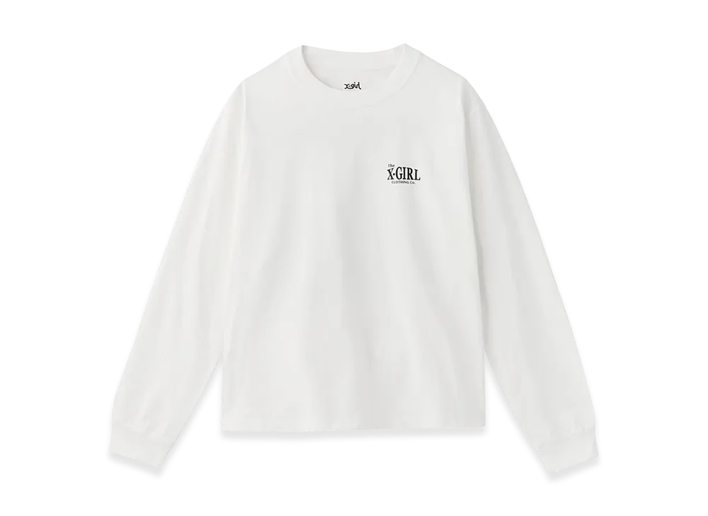 X-Girl Ornament Face L/S Tee "White"