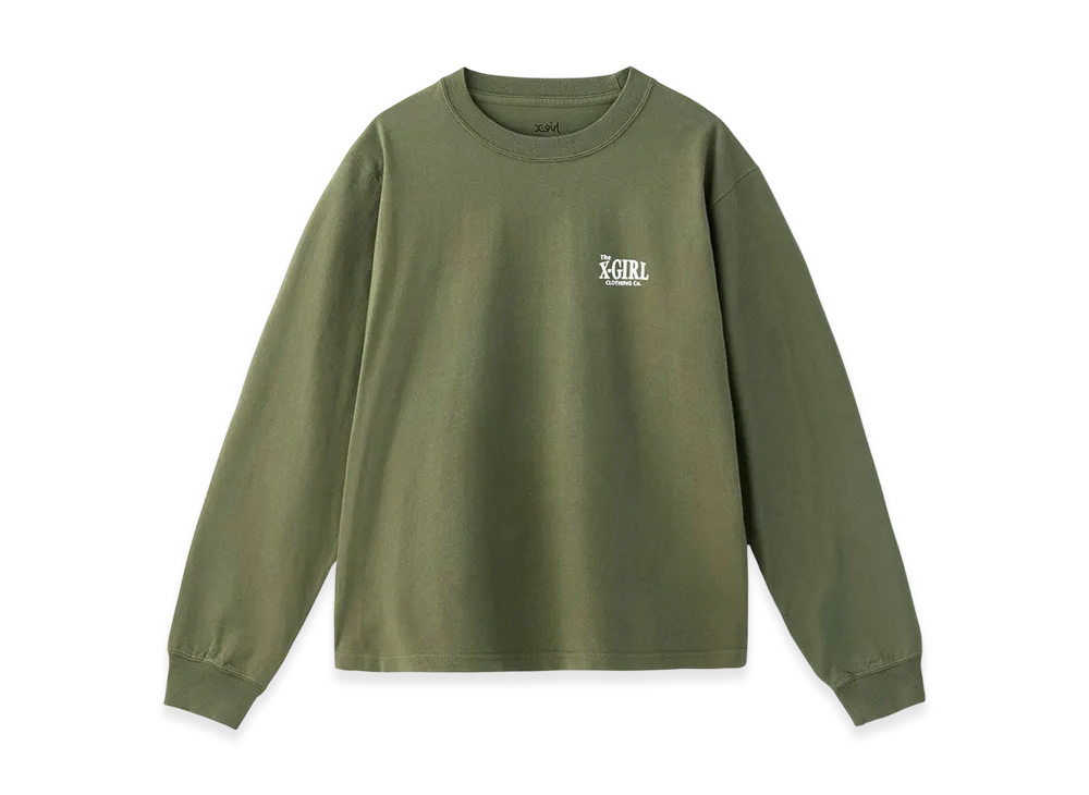 X-Girl Ornament Face L/S Tee "Olive"