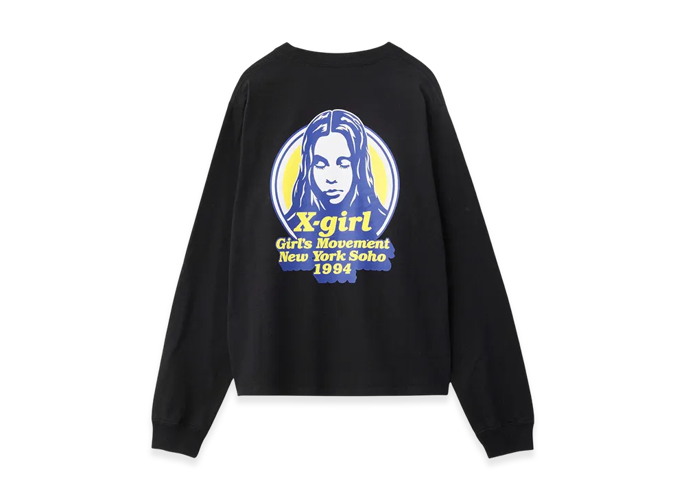X-Girl Message And Face Circle Logo L/S Tee "Black"